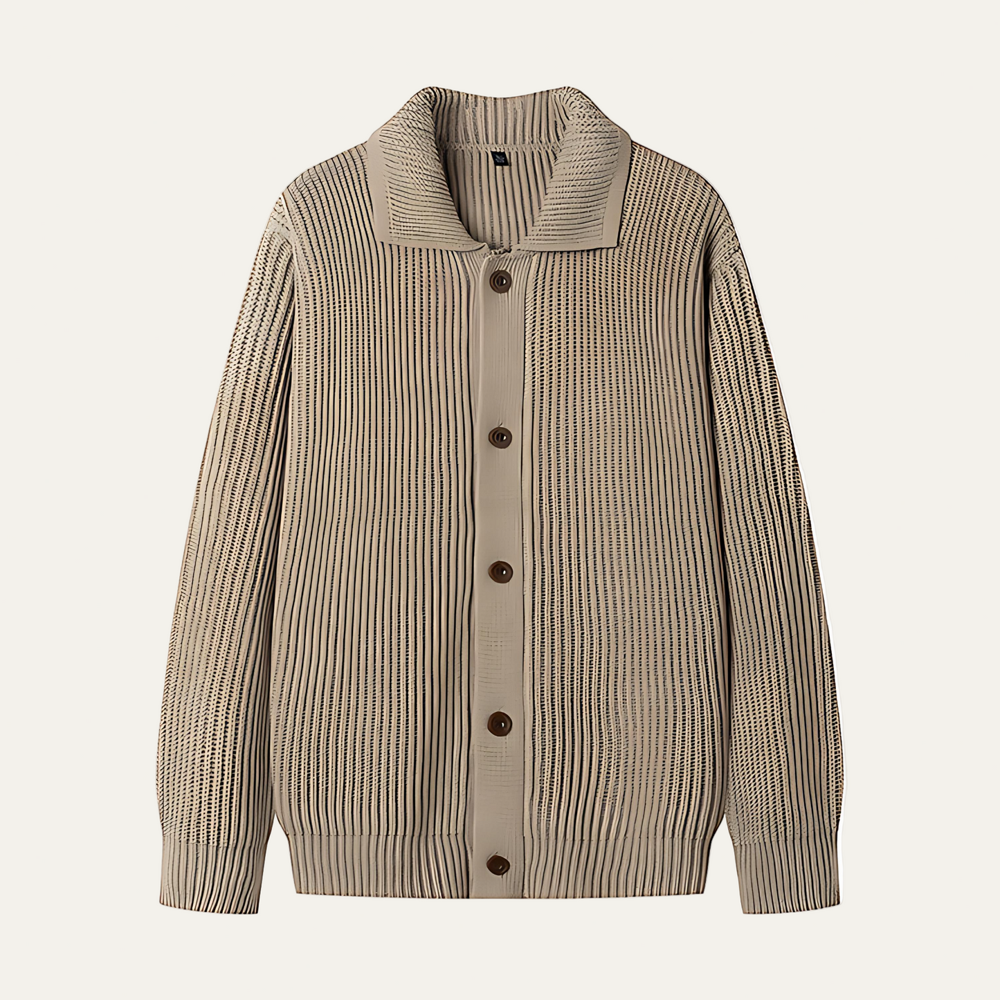 Men’s Textured Stripe Knit Button Cardigan