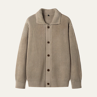 Men’s Textured Stripe Knit Button Cardigan