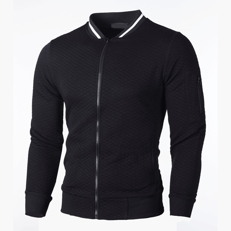 Men’s Diamond Quilted Full Zip Bomber Jacket