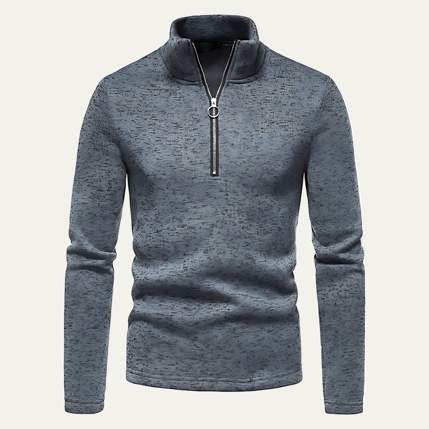 Men’s Textured Half Zip Mock Neck Pullover