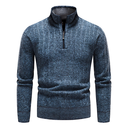 Cevori Stand-Up Collar Knitted Jumper