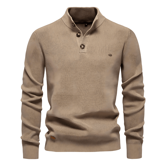 Cevori Stand Collar Tailored Fit Knitted Jumper