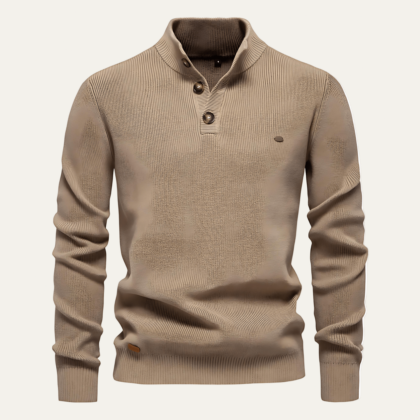 Men’s Textured Henley Knit Sweater