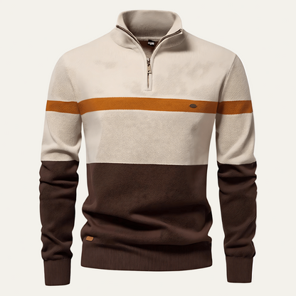 Men’s Stylish Quarter Zip Knit Sweater