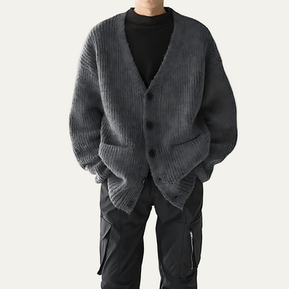 Men’s Oversized Textured Knit Cardigan