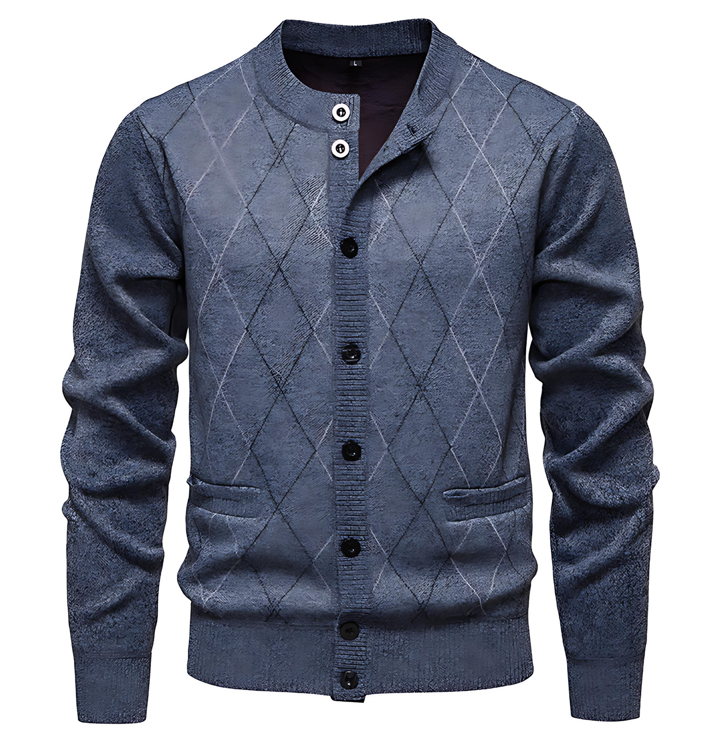 Men’s Argyle Knitted Button Cardigan