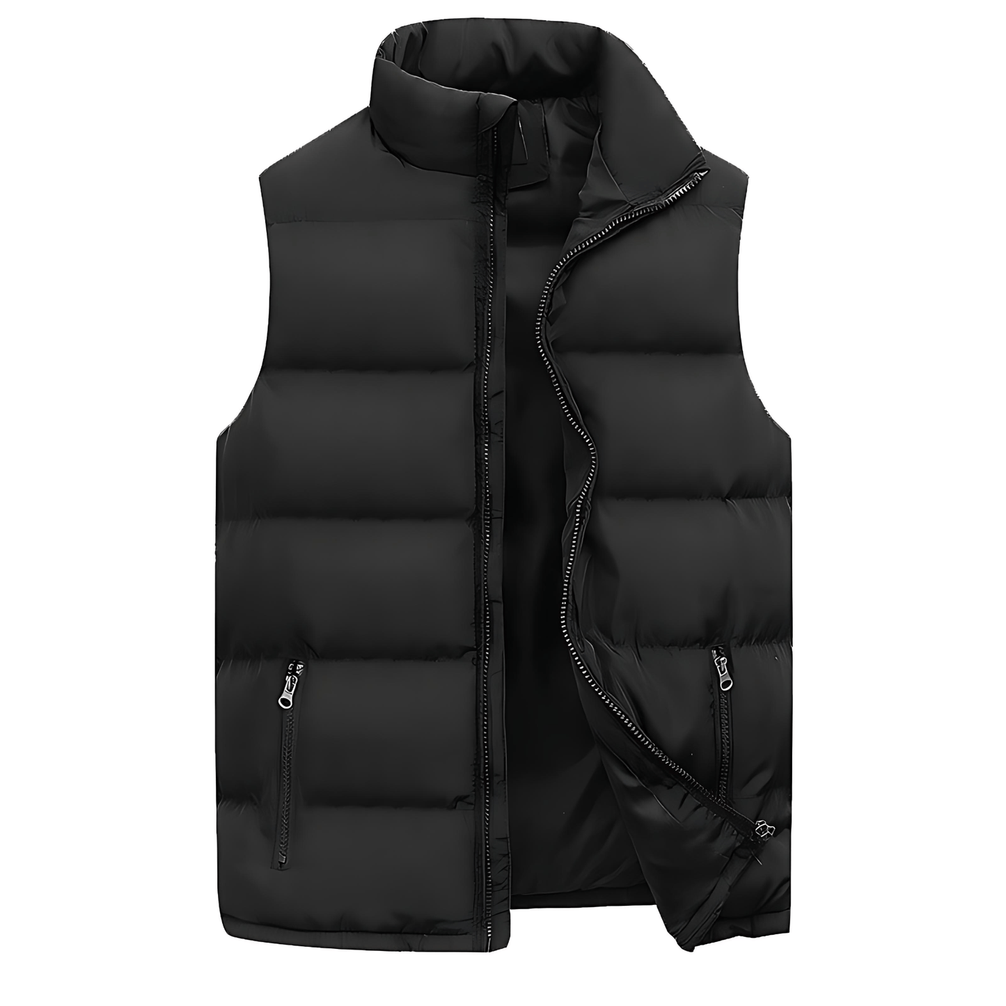 Men’s Quilted Puffer Vest with Stand Collar