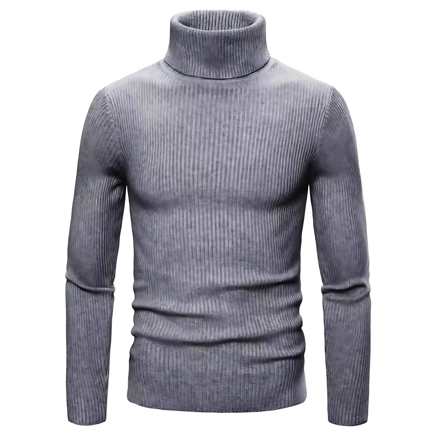 Cevori Turtleneck Style Rib Knit Jumper