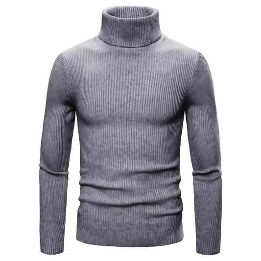 Cevori Turtleneck Style Rib Knit Jumper