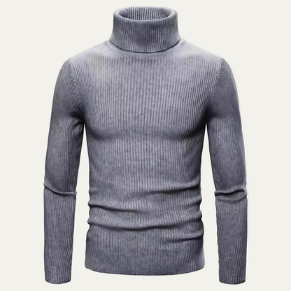 Men’s Slim Rib Knit Turtleneck Sweater