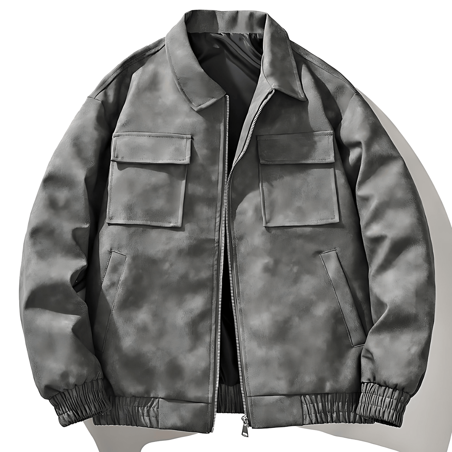 Cevori Vintage Zip & Pocket Design Bomber Jacket