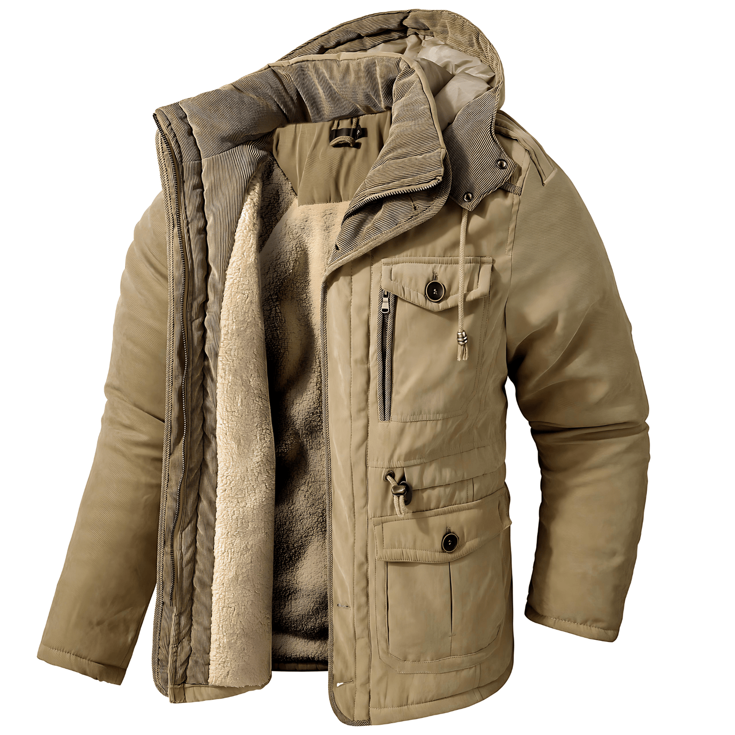 Cevori Warm Hooded Wool Jacket