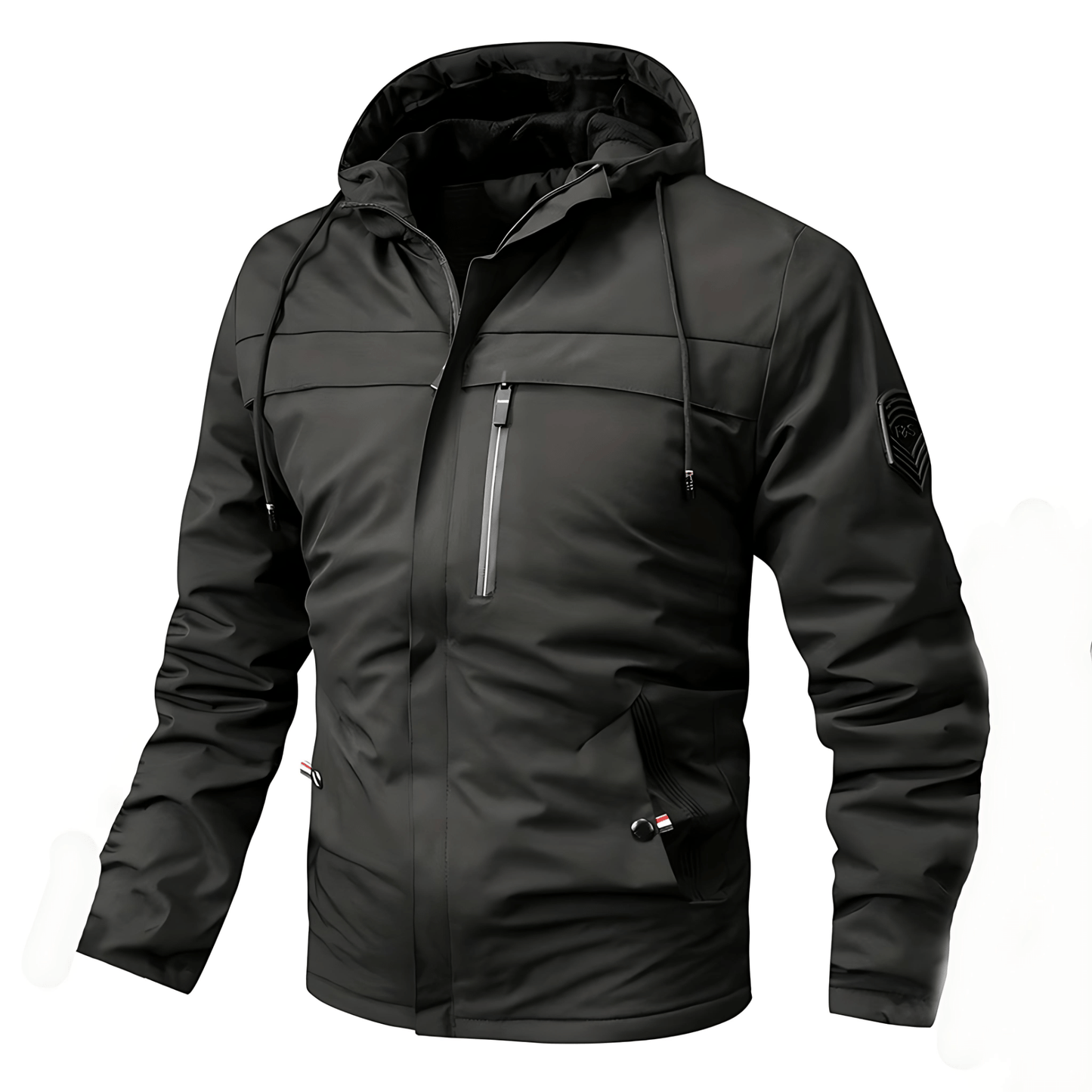 Cevori Warm Lining Cozy Black Windbreaker