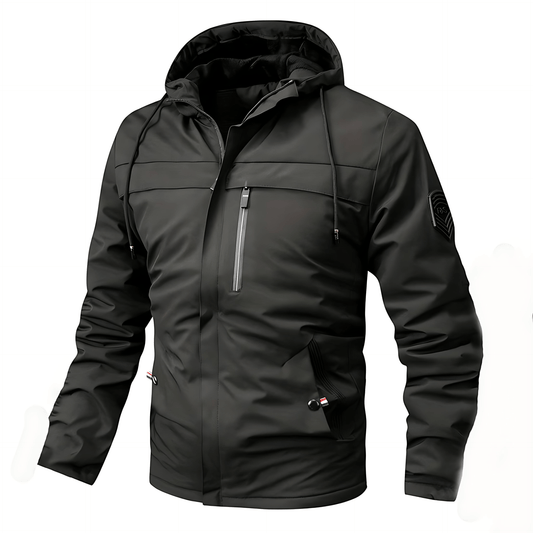 Cevori Warm Lining Cozy Black Windbreaker