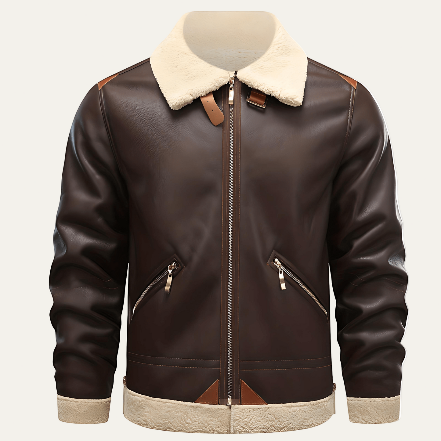 Men’s Shearling Collar Aviator Jacket