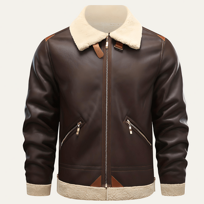 Men’s Shearling Collar Aviator Jacket
