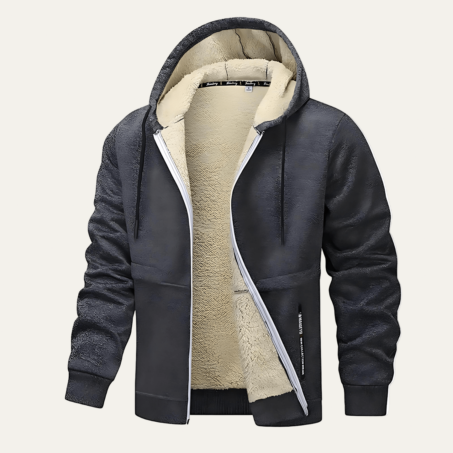 Men’s Full Zip Hoodie with Plush Sherpa Lining
