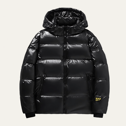 Men’s Glossy Hooded Warm Puffer Jacket