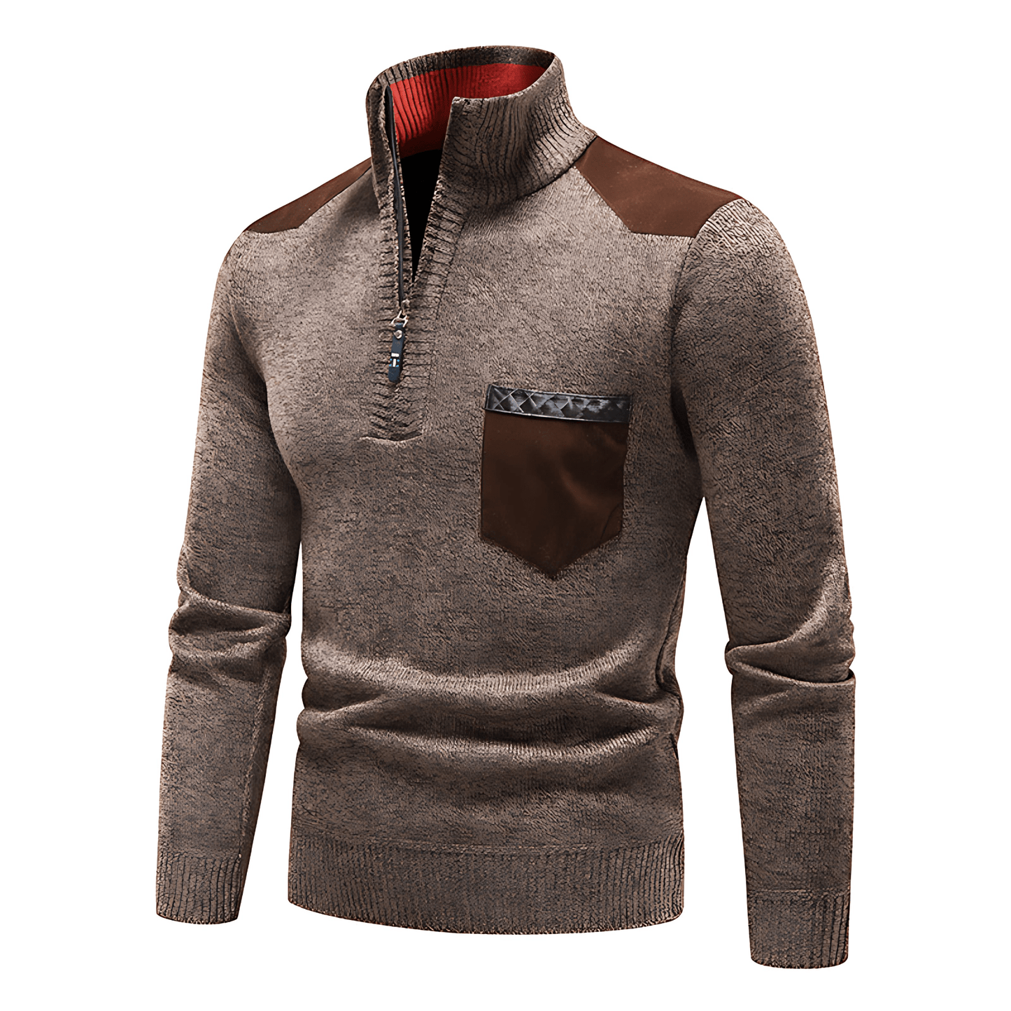 Cevori Zip Fleece Pullover with Pocket