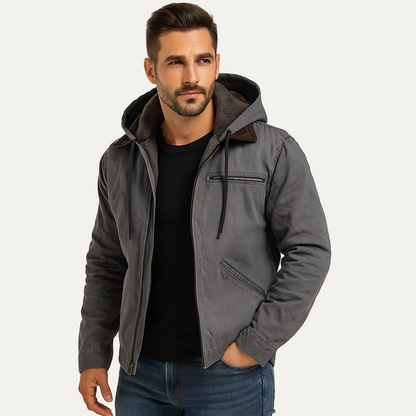 Men’s Rugged Sherpa Lined Canvas Work Jacket
