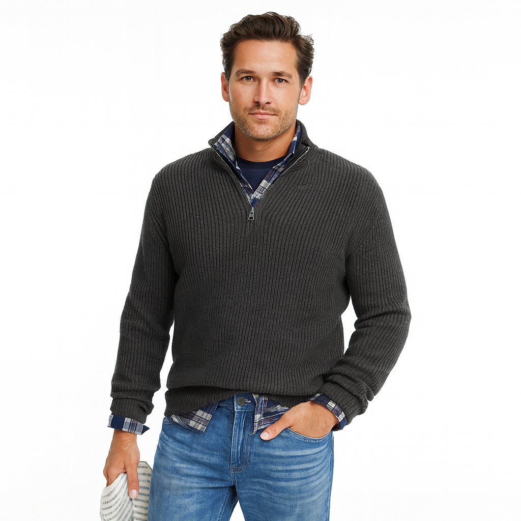 Men’s Chunky Rib Quarter Zip Sweater
