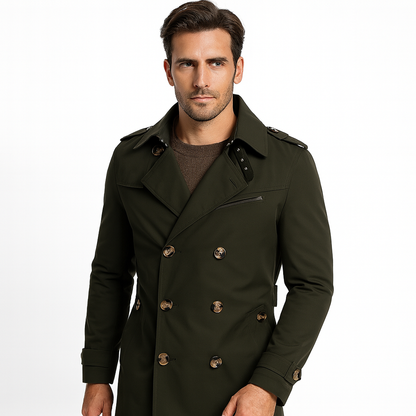 Men’s Classic Button Front Trench Coat