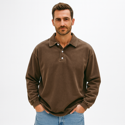 Men’s Casual Long Sleeve Polo Shirt