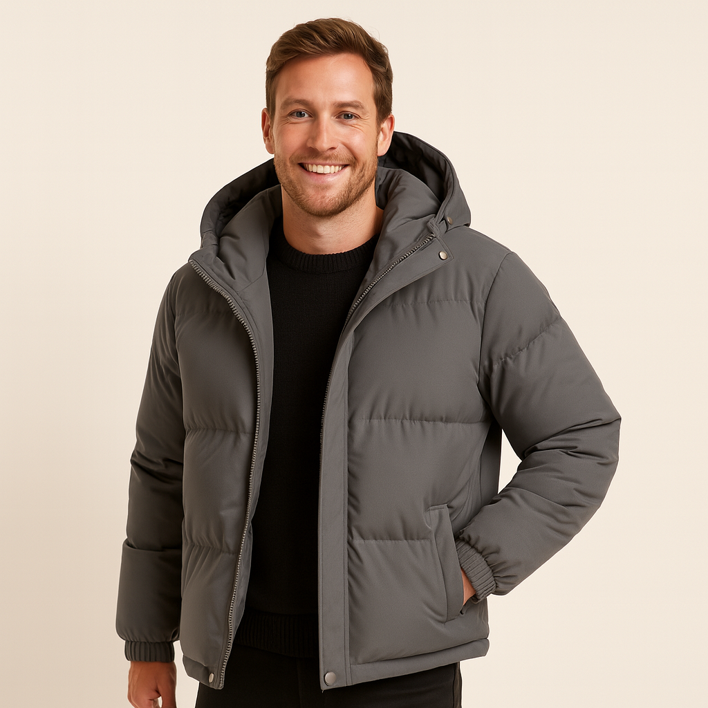 Men's Insulated Puffer Jacket with Hood