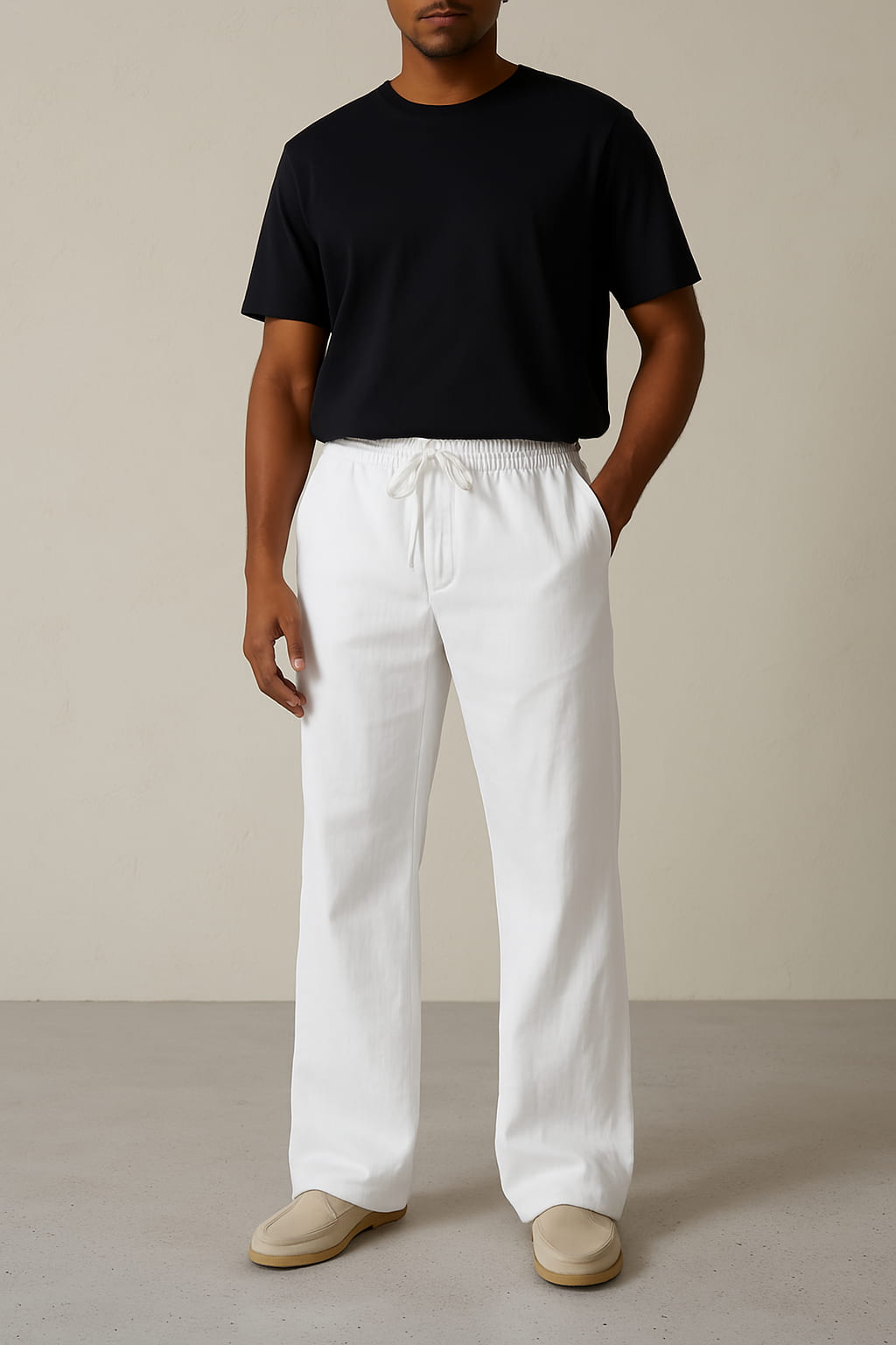 Comfortable Loose Fit Mens Drawstring Pants - BritishElegance