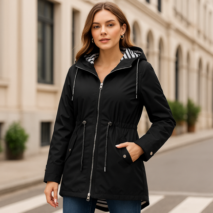 Beatrice | Waterproof parka - Adjustable fit with striped hood lining