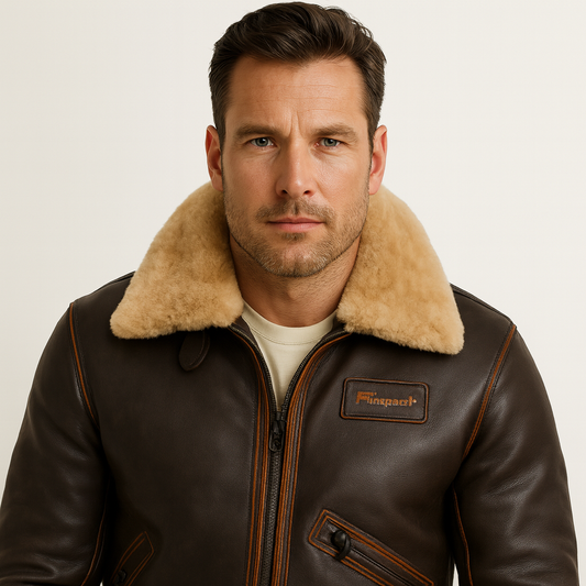 Men’s Shearling Aviator Leather Jacket