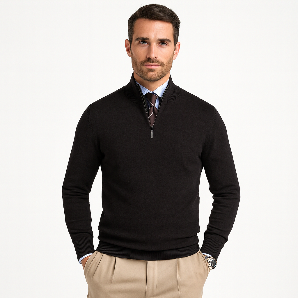 Men’s Refined Quarter Zip Knit Sweater