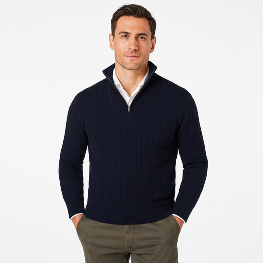 Cable Knit Zipper Sweater