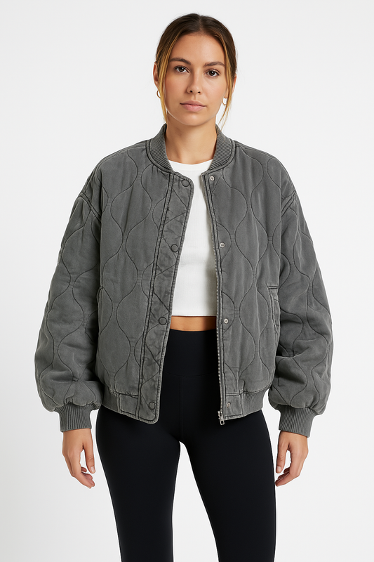 Women’s Quilted Bomber Jacket | Oversized