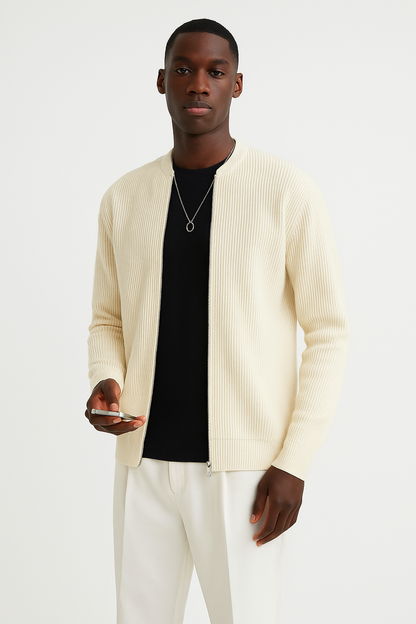 Classic Men's Crew Neck Ribbed Sweater