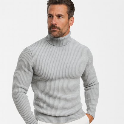 Men’s Ribbed Knit Turtleneck Sweater