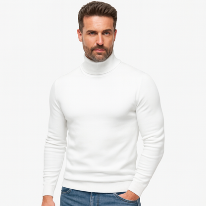 Men’s Plain Knit Turtleneck Sweater