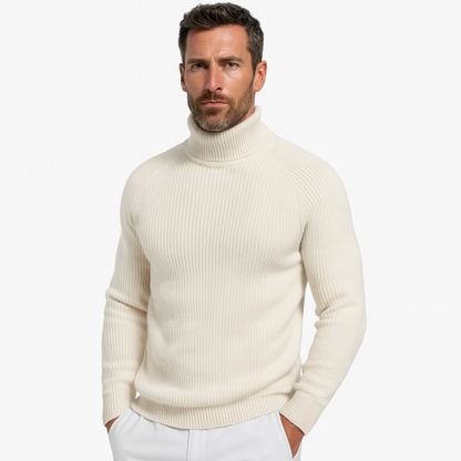Men’s Heavy Rib Knit Turtleneck Sweater