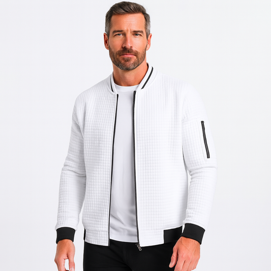 Men’s Quilted Full Zip Bomber Jacket