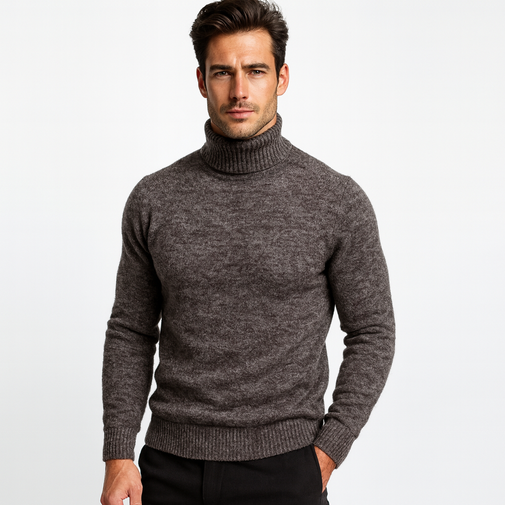 Men’s Textured Knit Turtleneck Sweater