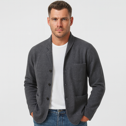 Men’s Relaxed Knit Button Front Cardigan Jacket