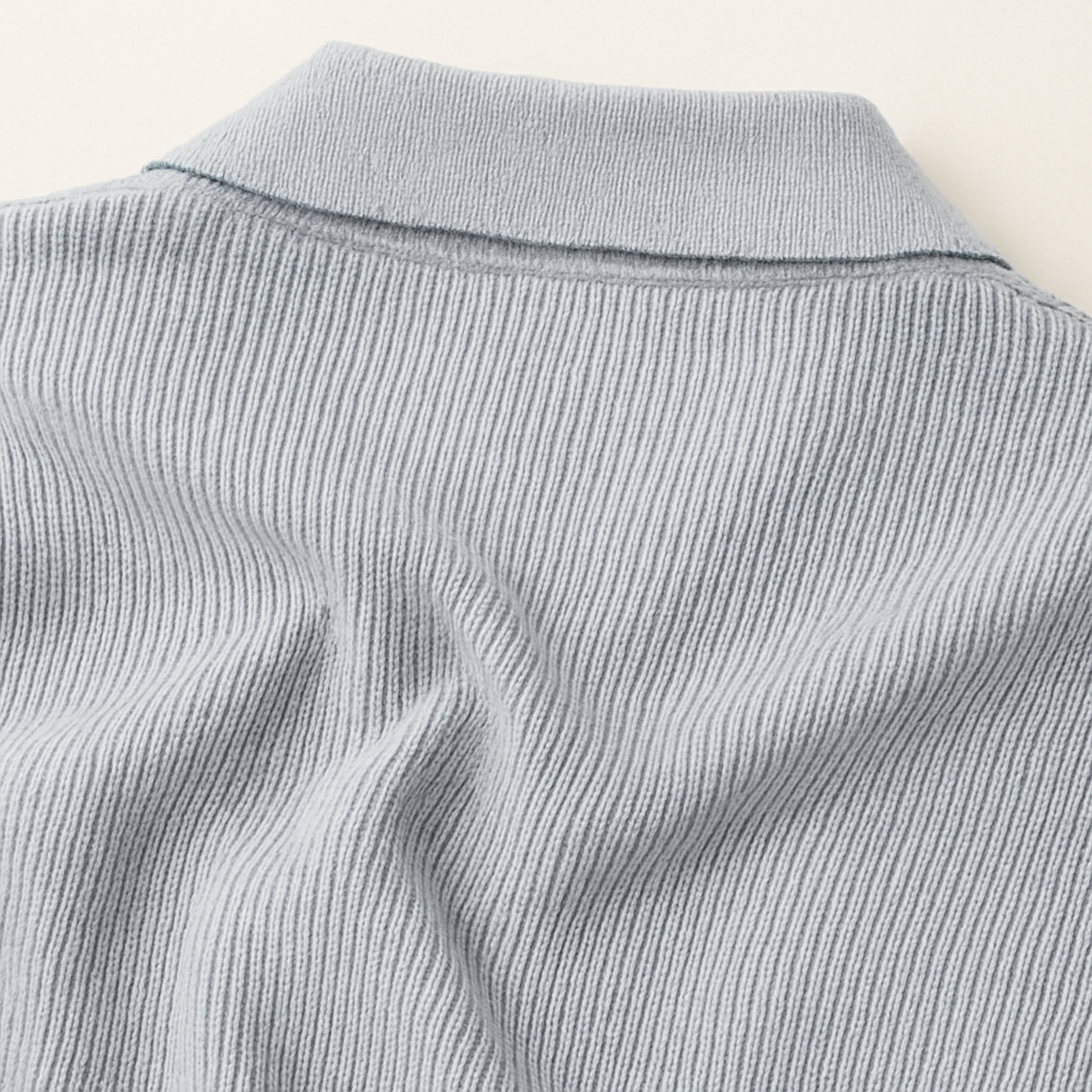 Men’s Ribbed Polo Knit Sweater