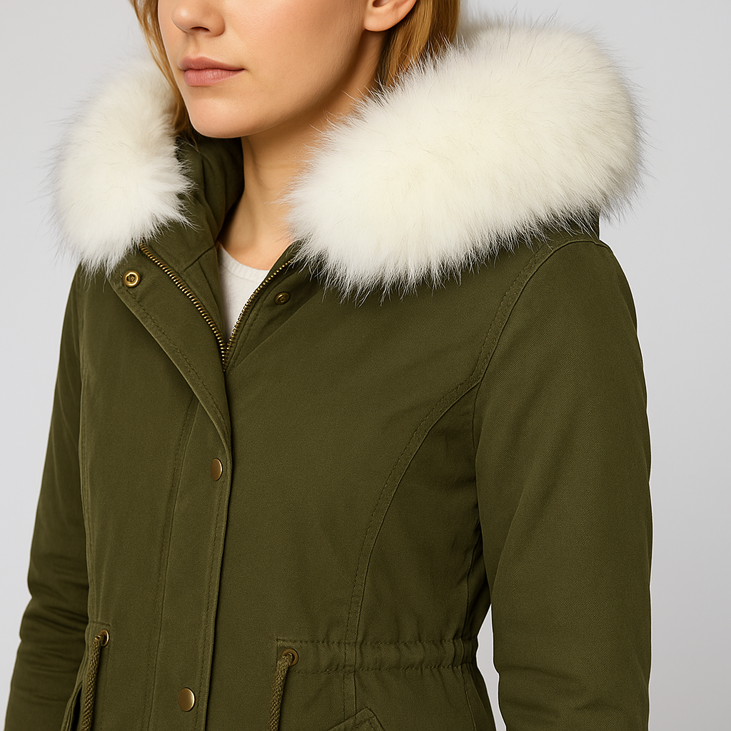 Elvora | RainGuard Parka - Water-Repellent Fitted Jacket with Hood for Women