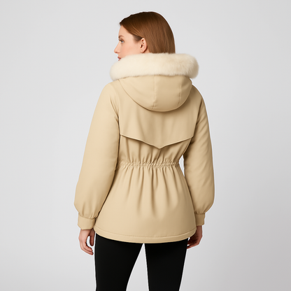 Neriva | ArcticGlam Coat - Fashionable Winter Wear Featuring a Cozy Fur Hood