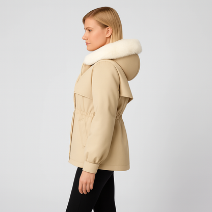 Neriva | ArcticGlam Coat - Fashionable Winter Wear Featuring a Cozy Fur Hood