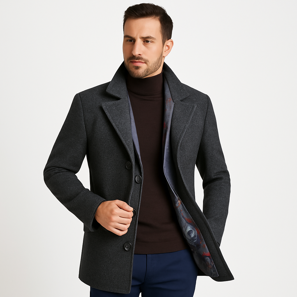 Men’s Classic Three Button Overcoat