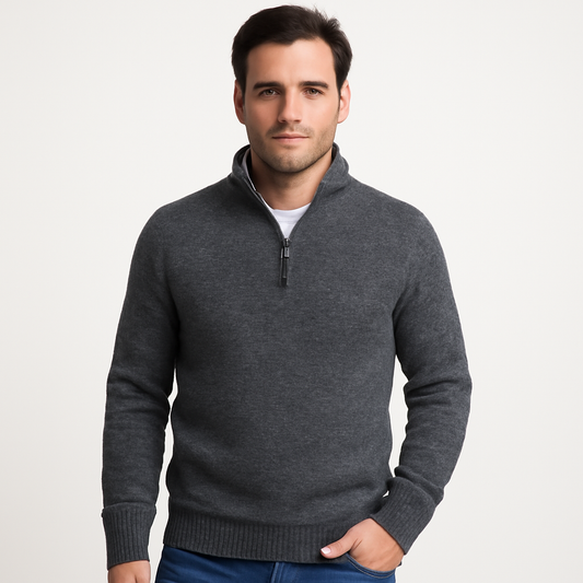 Men’s Refined Mock Neck Quarter Zip Sweater