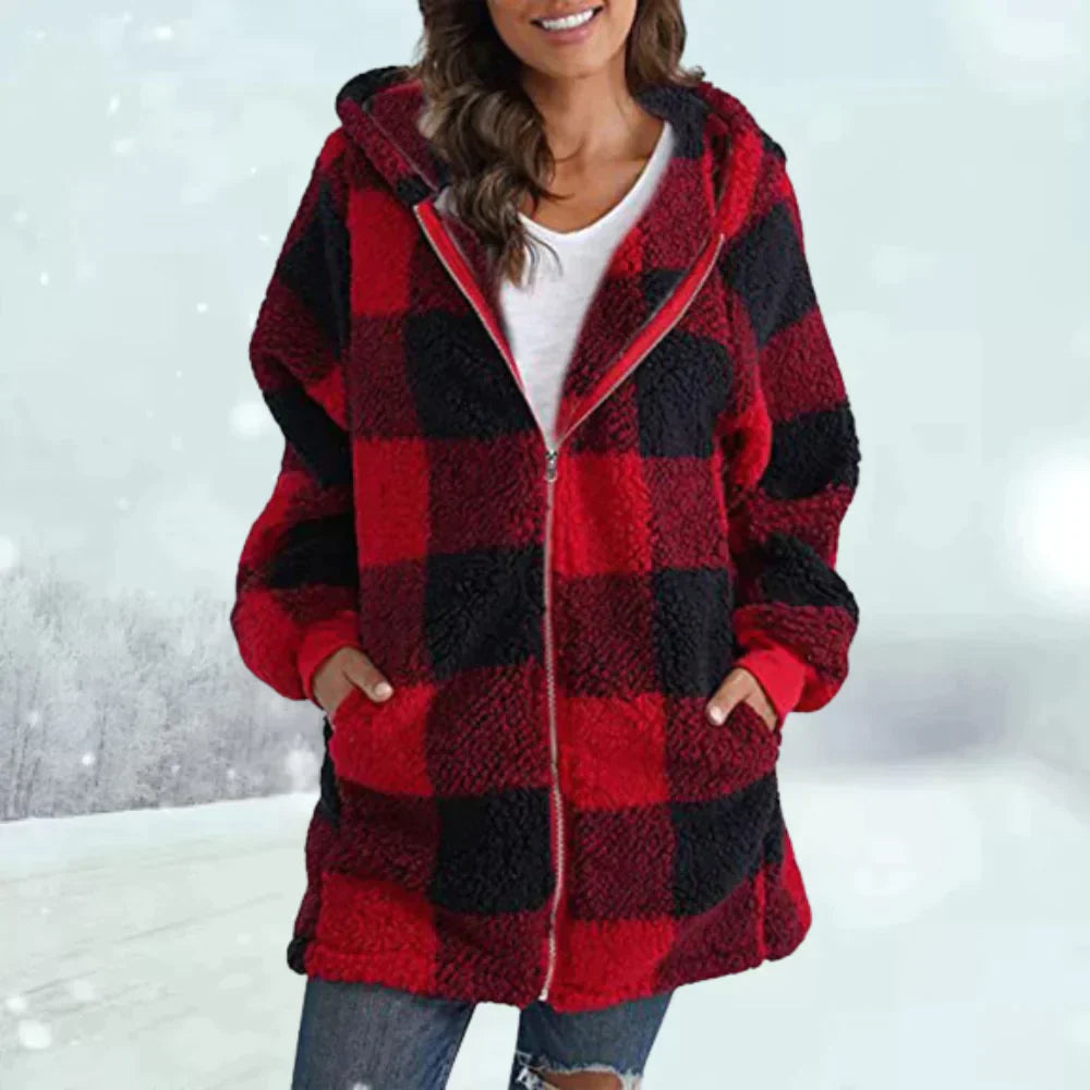 Blakely | Women's Checked Faux Fur Winter Jacket for Cozy Style