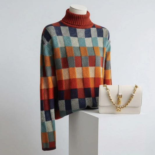 Checkered Merino Sweater