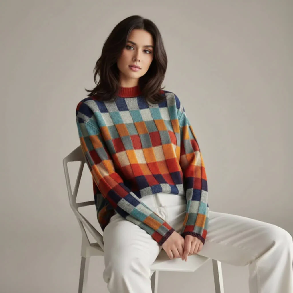 Checkered Merino Sweater